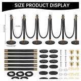 6 Pack Black&Gold Stainless Steel Stanchion Post and 5 Pack 5 FT Black Velvet Ropes and Stanchion Poles Set Crowd Control Barriers with Fillable Base Used for Party Wedding Theaters Red Carpet Retail: