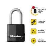 Master Lock Magnum Heavy Duty Outdoor Padlock with Key, Weather Resistant Body and Cut Resistant Shackle make Lock Perfect for Fences, Gates, Sheds, M115XDLF