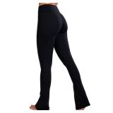 Sunzel High Waist Mini Flared Leggings for Women,Tummy Control Casual Flare Yoga Pants for Yoga Workout Gym 34\" Black 2XL