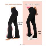 Sunzel High Waist Mini Flared Leggings for Women,Tummy Control Casual Flare Yoga Pants for Yoga Workout Gym 34\" Black 2XL