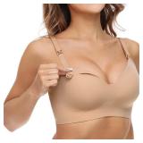Momcozy Nursing Bras for Breastfeeding, YN21 Seamless Ultra Comfort Maternity Bra, Natural Shape, Pregnancy Sleep Bralette Large