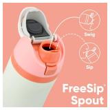 Owala FreeSip Insulated Stainless Steel Water Bottle with Straw, BPA-Free Sports Water Bottle, Great for Travel, 24 Oz, Very, Very Dark