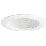 Juno 6-Inch Round Tapered Baffle Recessed Lighting Trim, Glare-Reducing Snap-in Trim for Can Lights, Fits IC2, TC2 and TC2R Housings, White Finish