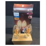 Philips Vintage LED 25-Watt B11 Filament Candle Spiral Light Bulb  Amber  Dimmable  E12 Candelabra Base (2-Pack)