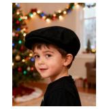 A&J DESIGN Kids Boy Vintage Drivers Hat, 6-8 Years, Dark Black