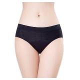 ZVZK Period Panties Heavy Flow Absorbent Women Leak Proof Panty Postpartum Pants Menstrual Underwear Teen (S,Black),