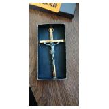 INRI Branded Gold Cross in Box