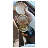 Lot of Westclox Vintage World Time Clock from 1960s and Stainless Earrings