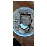 Lead Crystal Jar full of Quarters from Various Timeframes