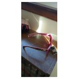 Designer Eyewear Sunglasses with Leopard Print and Pink Trim