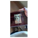 Vintage Jewelry Box with Red Velvet Interior