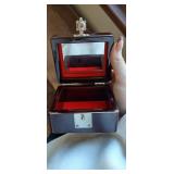 Vintage Jewelry Box with Red Velvet Interior