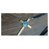 Faux Leather Wallet and Coin Holder with Cross