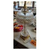 Set of 2 Gold and 24% Lead Crystal Underwriters Laboratories Lamps