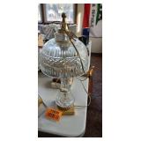 Set of 2 Gold and 24% Lead Crystal Underwriters Laboratories Lamps