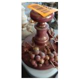 Decorative Candlestick Holder in Purple Done in grape and vine motif