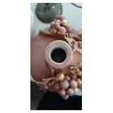 Decorative Candlestick Holder in Purple Done in grape and vine motif