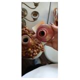 Decorative Candlestick Holder in Purple Done in grape and vine motif