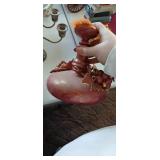 Decorative Candlestick Holder in Purple Done in grape and vine motif