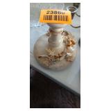 Decorative Candlestick Holder in White Done in grape and vine motif