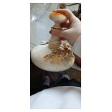 Decorative Candlestick Holder in White Done in grape and vine motif