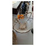 Glass Bowl with Metal Holder with Handle