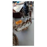 Glass Bowl with Metal Holder with Handle