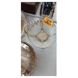 Glass Bowl with Metal Holder with Handle