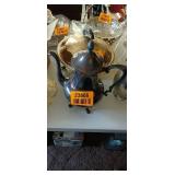 Antique Metal Water Pitcher with Pouring Spout and Handle