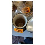 Antique Metal Water Pitcher with Pouring Spout and Handle