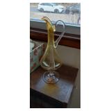 Made in Italy, Yellow Glass Pouring Vase and Glasses