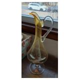 Made in Italy, Yellow Glass Pouring Vase and Glasses