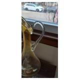Made in Italy, Yellow Glass Pouring Vase and Glasses