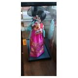 Vintage Korean Native Ceremonial Wedding 10" Dolls In Plastic 12" Display Case