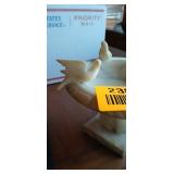 Vintage Italian hand-carved Italian Alabaster Mini Bird Bath