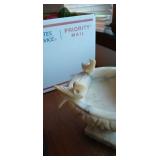 Vintage Italian hand-carved Italian Alabaster Mini Bird Bath