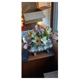 Vintage Italian Capodimonte Porcelain Floral Centerpiece