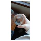 Iridescent Glass Pitcher with Stirring Stick and Six Small Cups