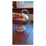Vintage Raimond Sugar Scuttle with Scoop Silverplate Copper Lining