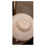 Vintage Art Deco Frosted Pink Glass Bowl