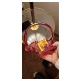 Fenton Red Carnival Glass Persian Medallion Basket