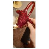 Fenton Ruby Red Hobnail Art Glass Basket