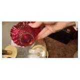 Fenton Ruby Red Hobnail Art Glass Basket