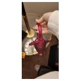 Fenton Ruby Red Hobnail Art Glass Basket