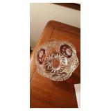 Vintage Hofbauer Ruby Byrdes Collection 24% Lead Crystal Lidded Candy Dish