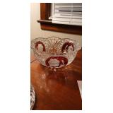 Vintage Hofbauer Ruby Byrdes Collection 24% Lead Crystal Lidded Candy Dish