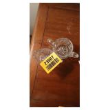 Antique American Brilliant Period Crystal Sugar and Creamer set by Thornhill Glass