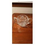 Antique American Brilliant Period Crystal Sugar and Creamer set by Thornhill Glass