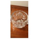 Antique American Brilliant Period Crystal Sugar and Creamer set by Thornhill Glass