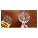 Antique American Brilliant Period Crystal Sugar and Creamer set by Thornhill Glass